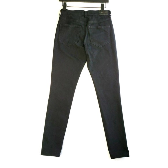 Express Skinny High Rise Jeans Women Size 2R Black Denim 5 Pockets Logo Stretch - Picture 2 of 12
